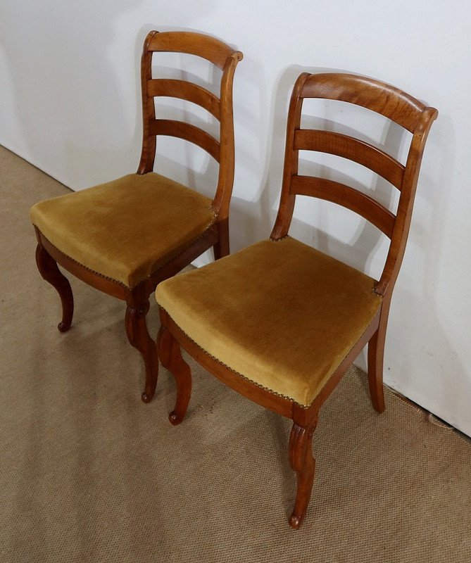 Pair Of Blond Mahogany Chairs, Restoration Period - Early Nineteenth-photo-3