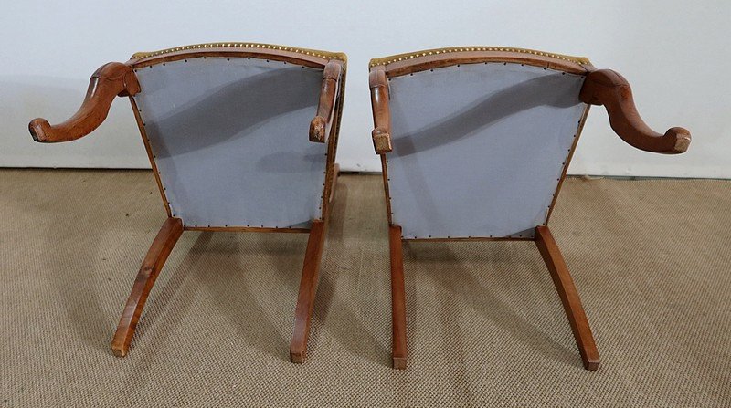 Pair Of Blond Mahogany Chairs, Restoration Period - Early Nineteenth-photo-8