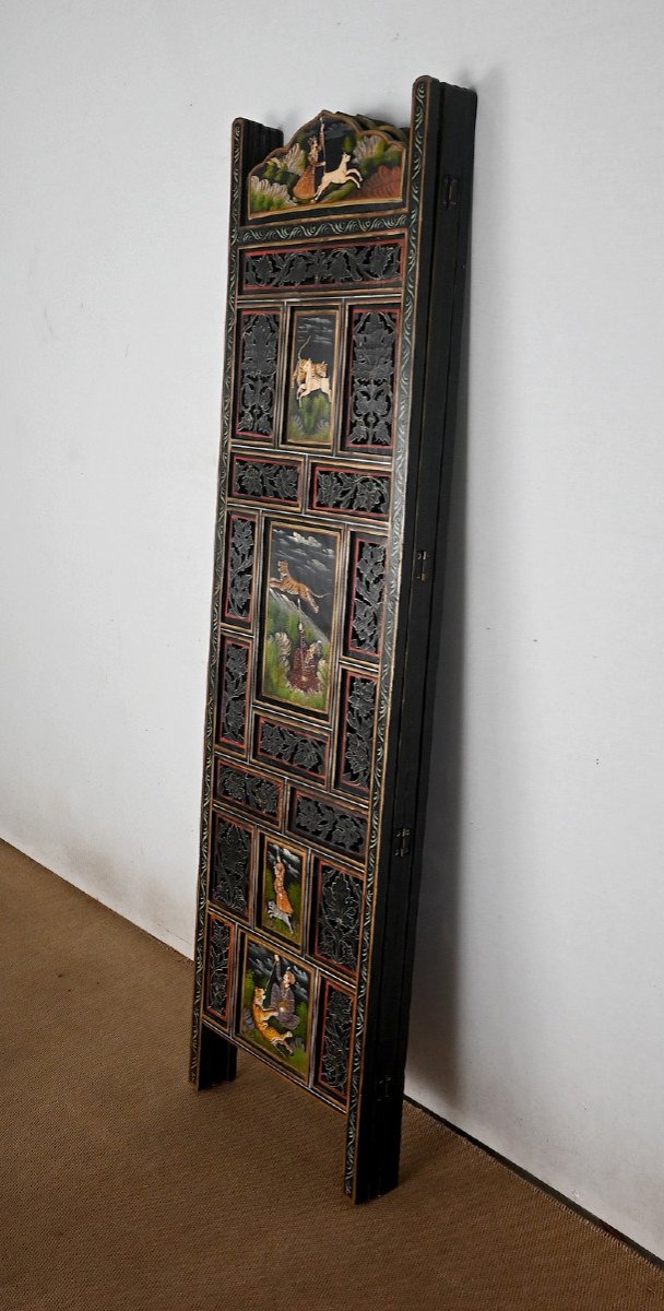 Four Leaf Indian Screen, Rajasthan - Early 20th Century-photo-8