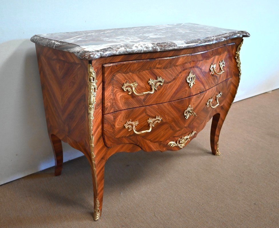 Commode Sauteuse, Style Louis XV – 2ème Moitié XIXe-photo-2