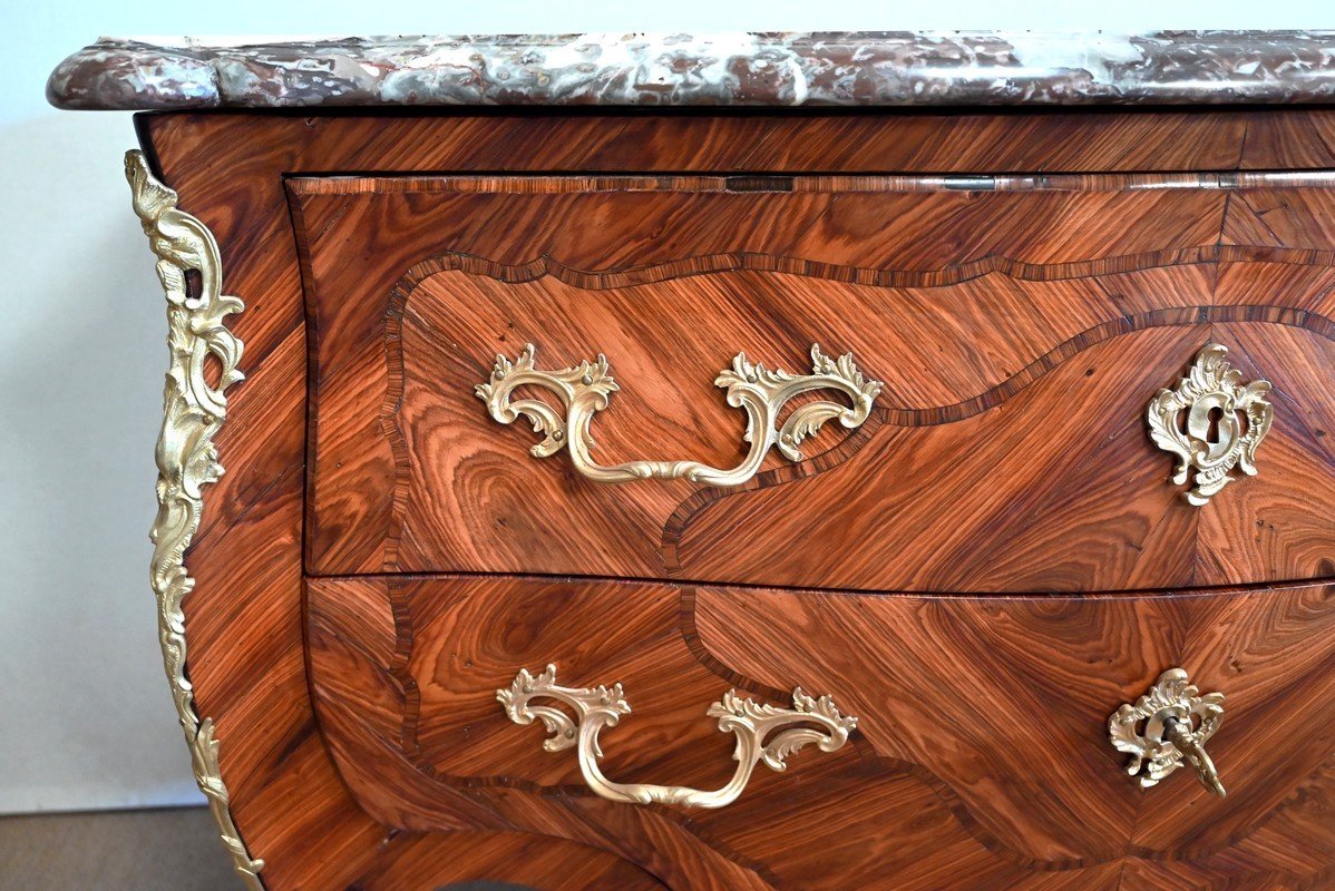 Commode Sauteuse, Style Louis XV – 2ème Moitié XIXe-photo-3