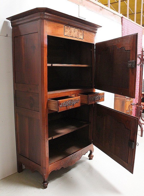 Cabinet In Roux Cherry, Louis XV Style, Vendée Region - 1st Part Nineteenth-photo-4