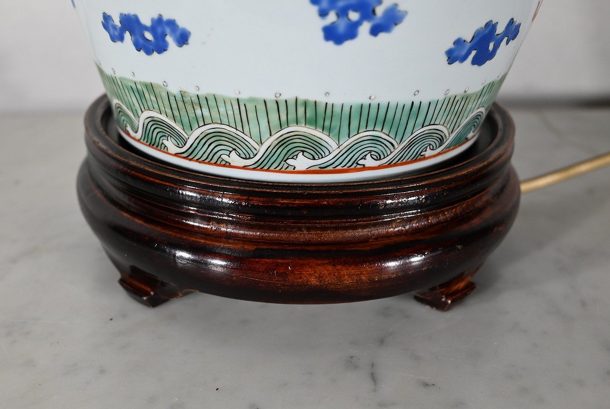 Importante Lampe « dragons » En Porcelaine De Chine – 1960-photo-6