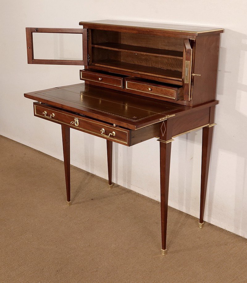Bonheur-du-jour In Mahogany, Louis XVI Style - Mid-19th Century-photo-3