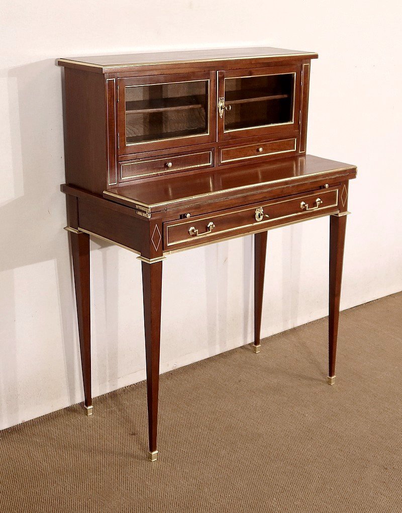 Bonheur-du-jour In Mahogany, Louis XVI Style - Mid-19th Century-photo-4