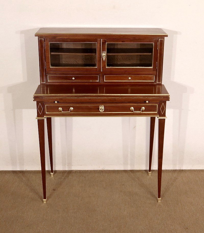 Bonheur-du-jour In Mahogany, Louis XVI Style - Mid-19th Century-photo-1