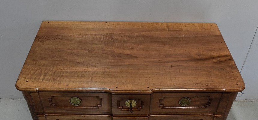 Crossbow Commode In Solid Blond Walnut, Transition Period Louis XV / Louis XVI - XVIIIth-photo-1