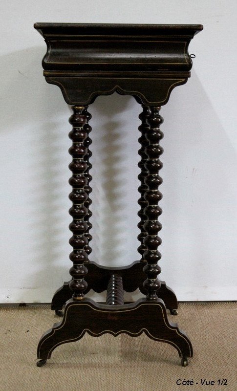 Small Work Table In Lacquered Wood, Napoleon III Period - Mid-19th Century-photo-5