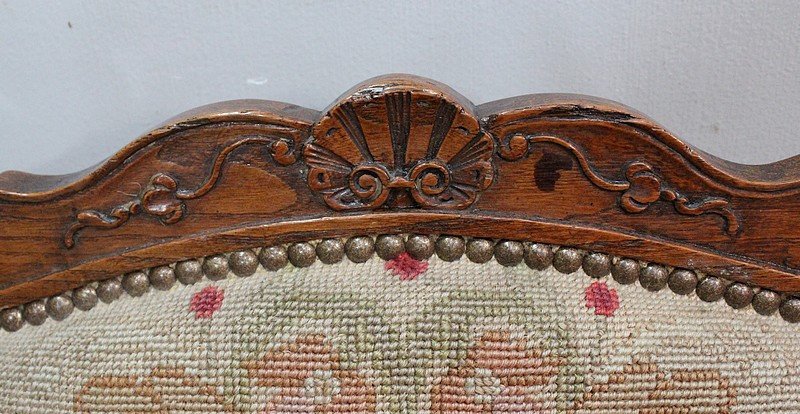 Armchair In Ash And Cross Stitches, Regency Period - Early 18th Century-photo-3