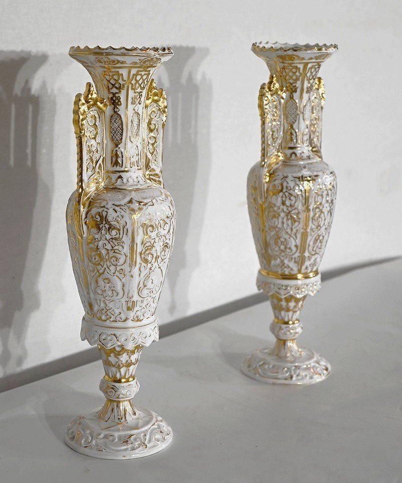 Pair Of Paris Porcelain Vases - Late Nineteenth-photo-2