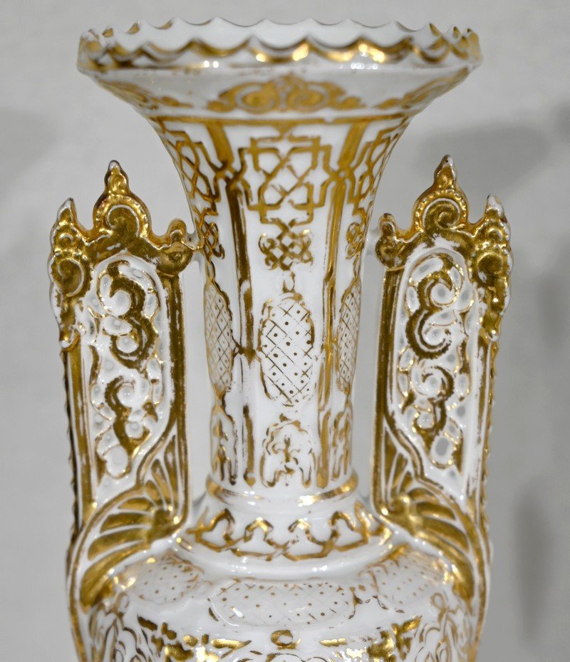 Pair Of Paris Porcelain Vases - Late Nineteenth-photo-4