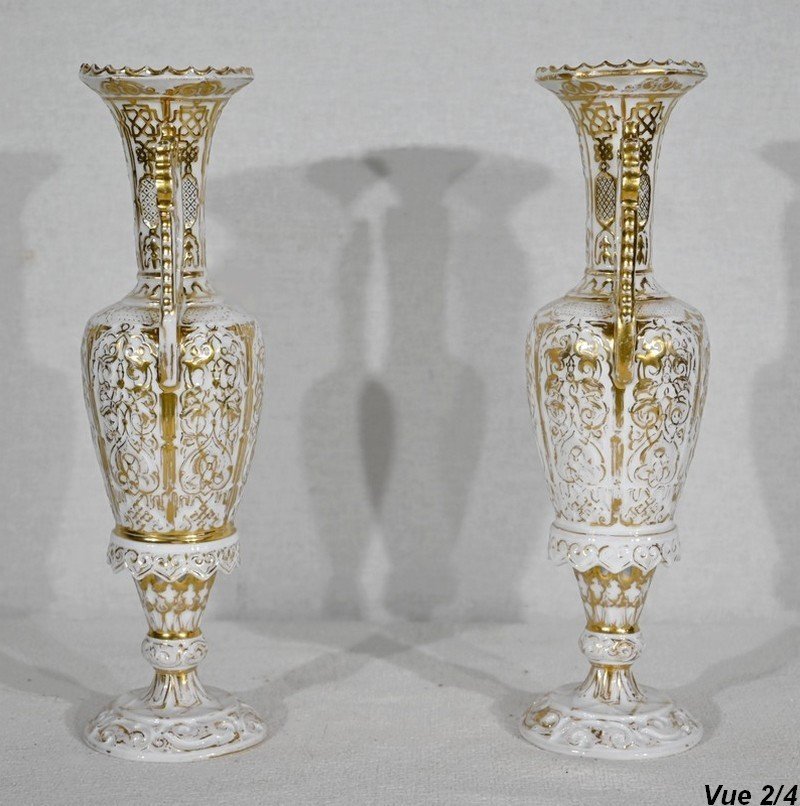 Pair Of Paris Porcelain Vases - Late Nineteenth-photo-4