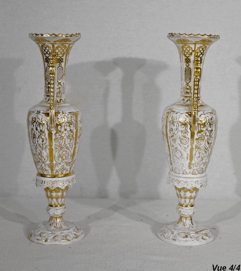 Pair Of Paris Porcelain Vases - Late Nineteenth-photo-6