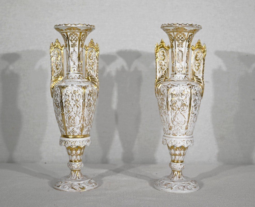 Pair Of Paris Porcelain Vases - Late Nineteenth