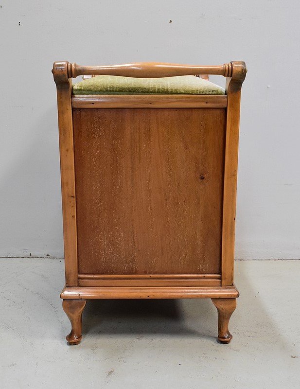 Magazine Rack - English Stool In Blond Mahogany - 1900/1920-photo-6