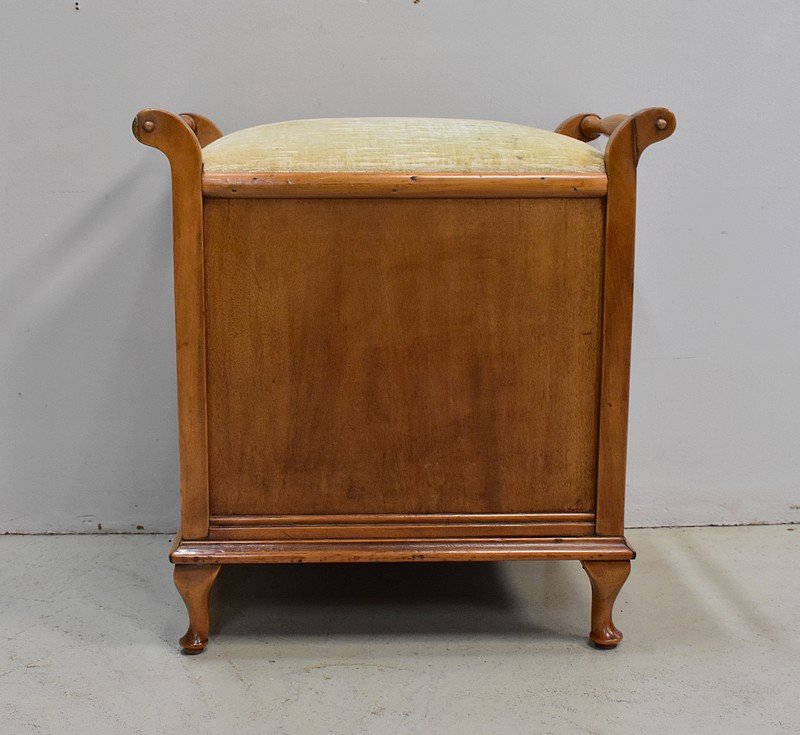 Magazine Rack - English Stool In Blond Mahogany - 1900/1920-photo-7