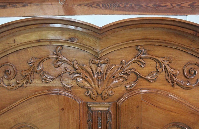 Regional Four-door Cabinet, In Blond Cherry, Louis XV Period - 1810/1820-photo-4