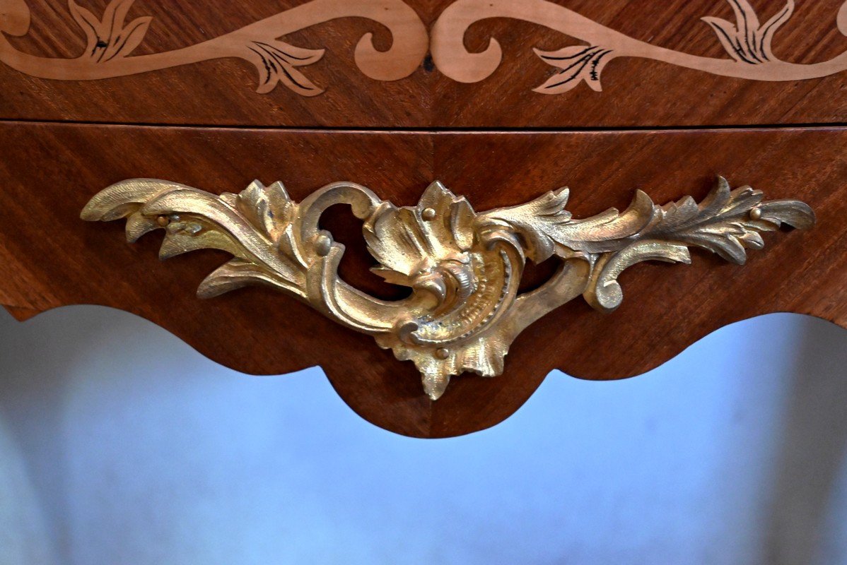 Mahogany Commode, Transition Style Louis XIV / Louis XV - Early 20th Century-photo-3