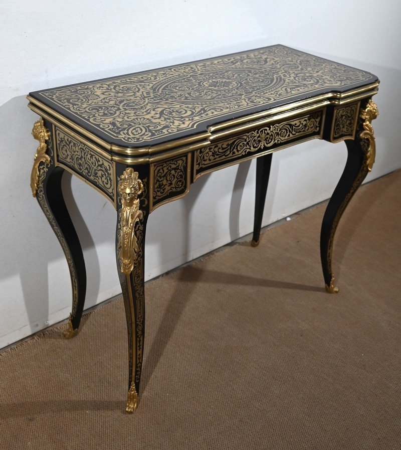 Ceremonial Console Table In Blackened Pear Tree, Napoleon III Period - Mid-19th Century-photo-2