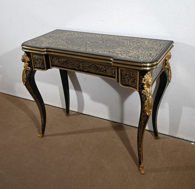 Ceremonial Console Table In Blackened Pear Tree, Napoleon III Period - Mid-19th Century-photo-3