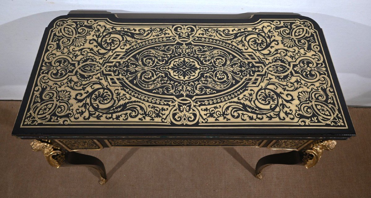 Ceremonial Console Table In Blackened Pear Tree, Napoleon III Period - Mid-19th Century-photo-1