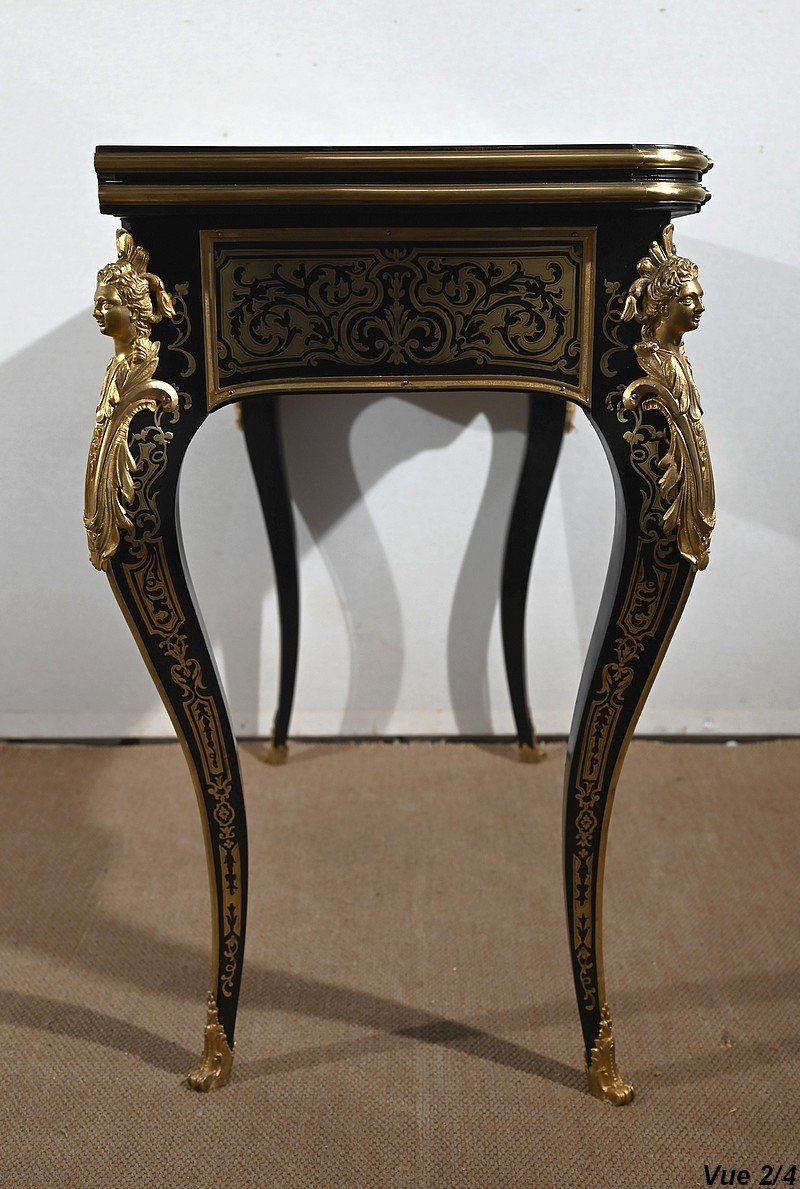 Ceremonial Console Table In Blackened Pear Tree, Napoleon III Period - Mid-19th Century-photo-7