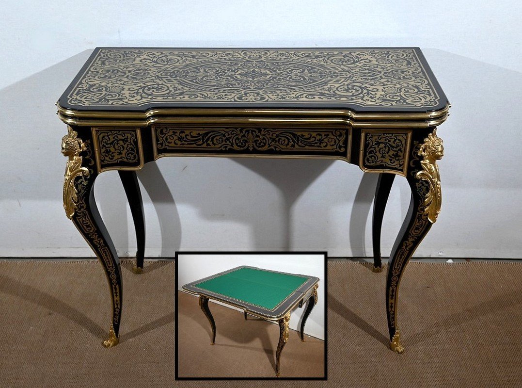 Ceremonial Console Table In Blackened Pear Tree, Napoleon III Period - Mid-19th Century
