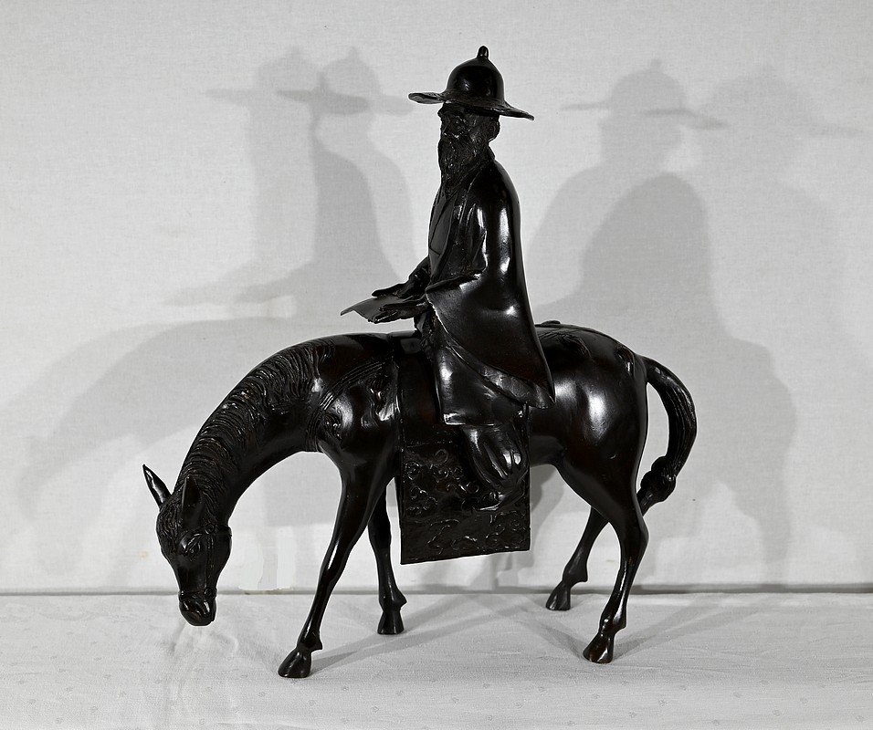 “le Cavalier” Bronze Set, China – Early 20th Century