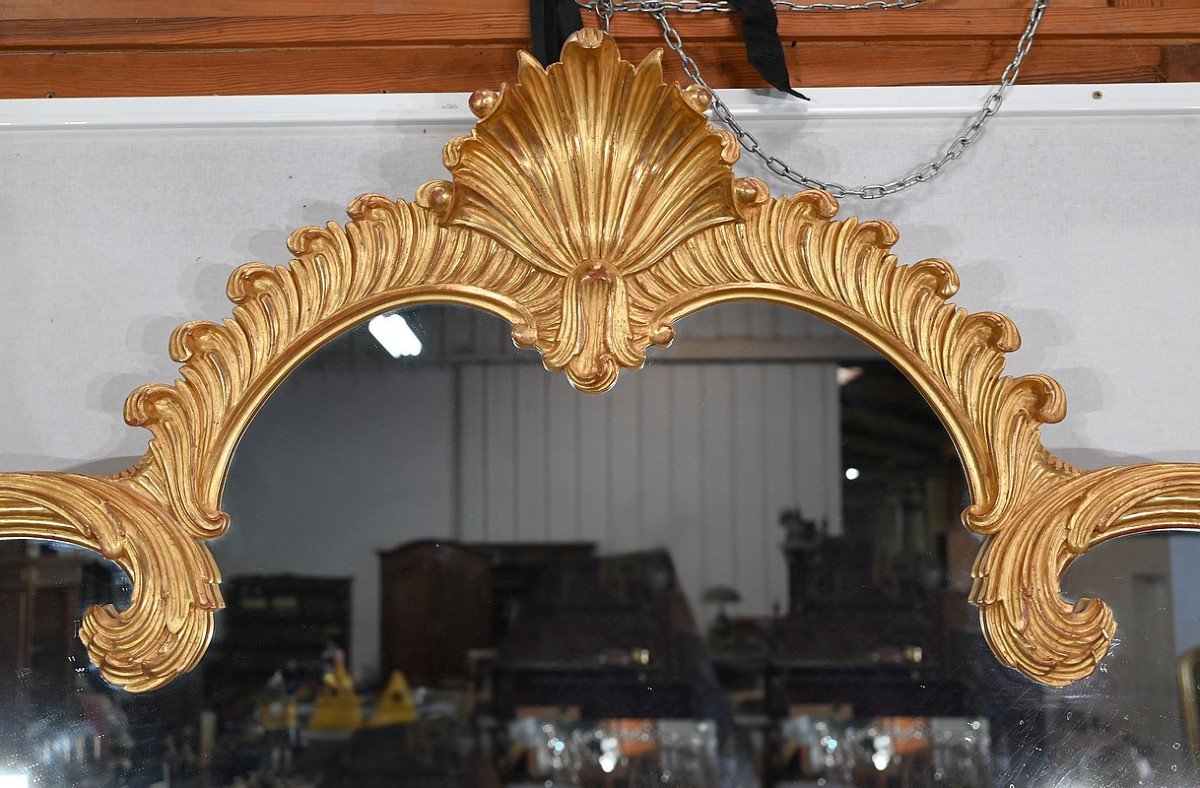 Important Miroir En Bois Doré, Style Louis XV – Milieu XXe-photo-2