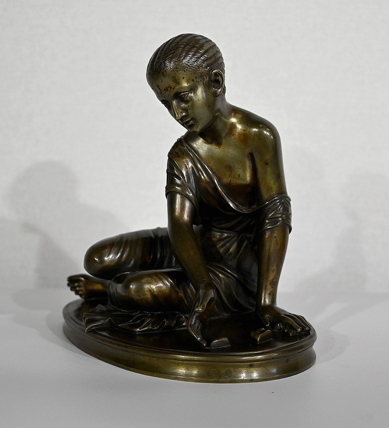Bronze « La Joueuse D’osselets » D’après Statue Antique – XIXe-photo-2