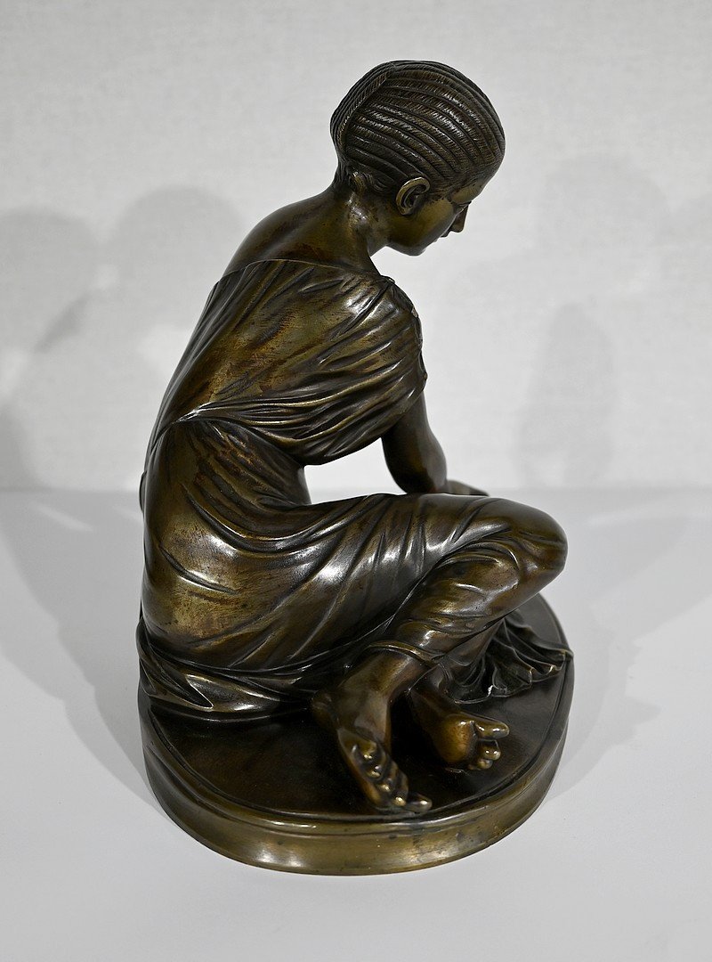 Bronze « La Joueuse D’osselets » D’après Statue Antique – XIXe-photo-1