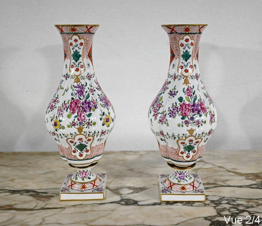 Pair Of Vases From The Samson Manufacture - Nineteenth-photo-4