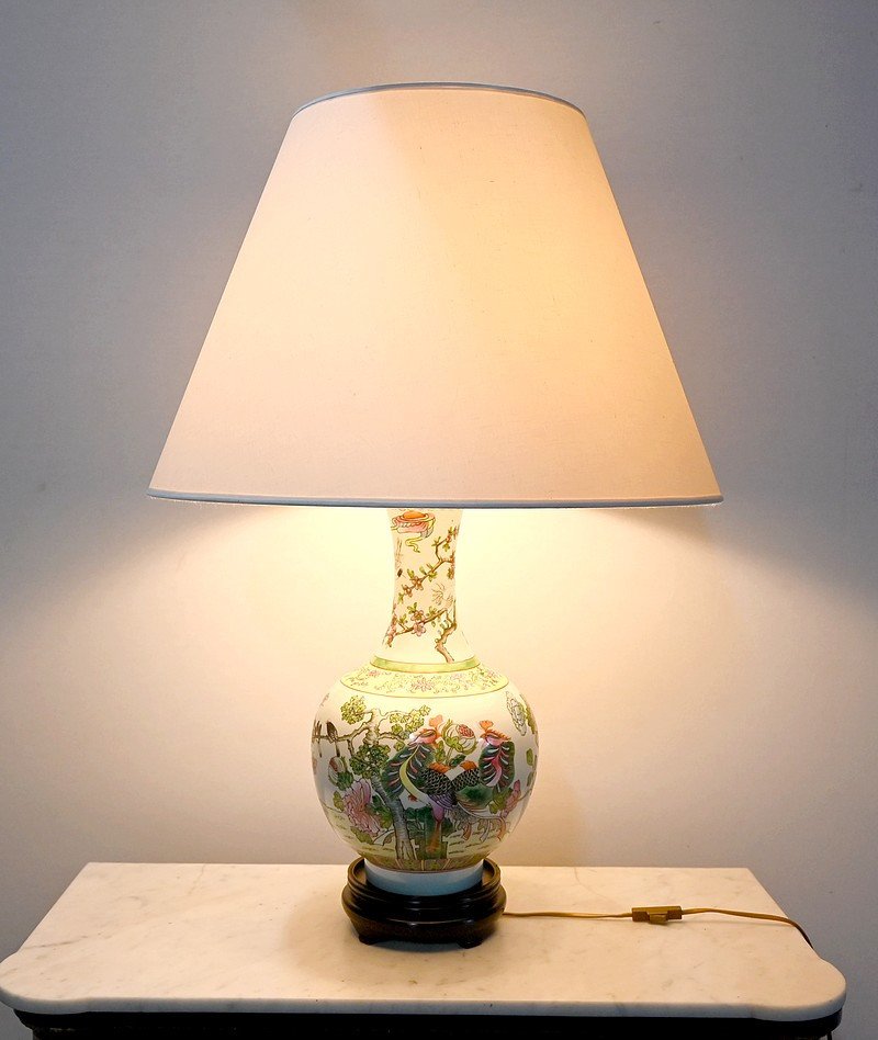 Importante Lampe En Porcelaine De Chine – 1960-photo-3