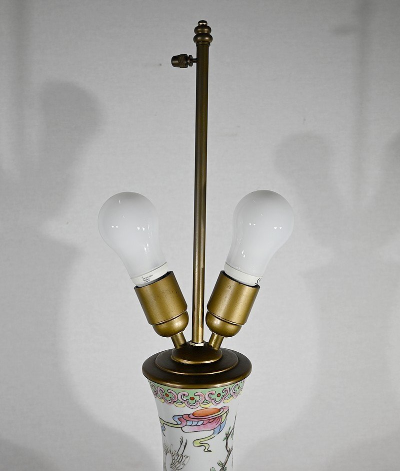 Importante Lampe En Porcelaine De Chine – 1960-photo-3