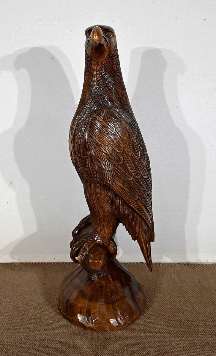 Importante Sculpture En Acajou « L’aigle Royal », école Du XXe – 1ère Partie XXe-photo-6