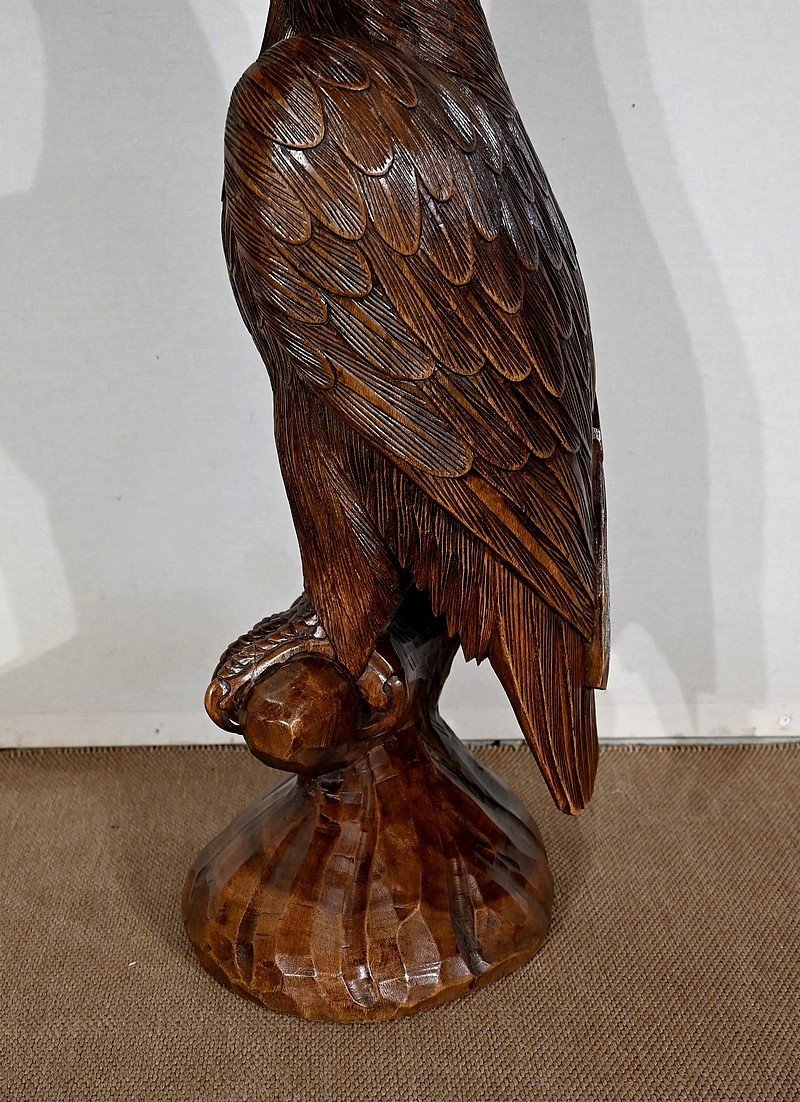 Importante Sculpture En Acajou « L’aigle Royal », école Du XXe – 1ère Partie XXe-photo-8