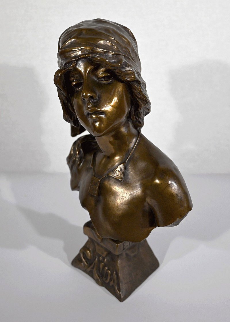 Important Bronze « Saïda » D’E. Villanis – Début XXe-photo-2