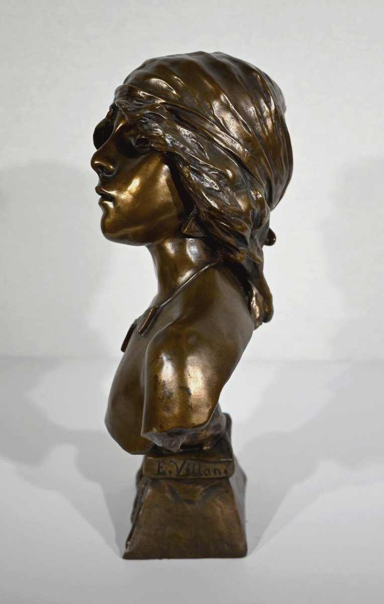 Important “saida” Bronze By E. Villanis – Early 20th Century-photo-3