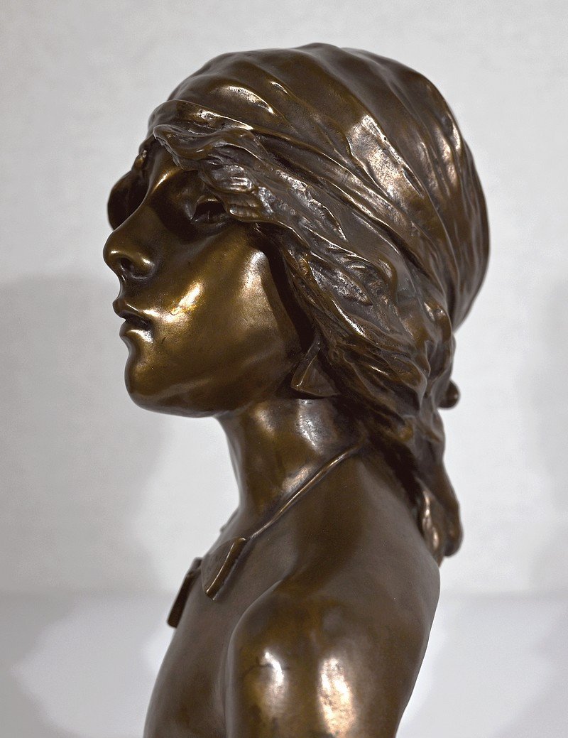 Important Bronze « Saïda » D’E. Villanis – Début XXe-photo-8