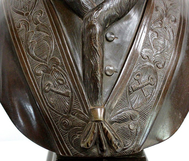  Buste En Bronze Du Pape Pie IX – 2ème Moitié Du XIXe -photo-3