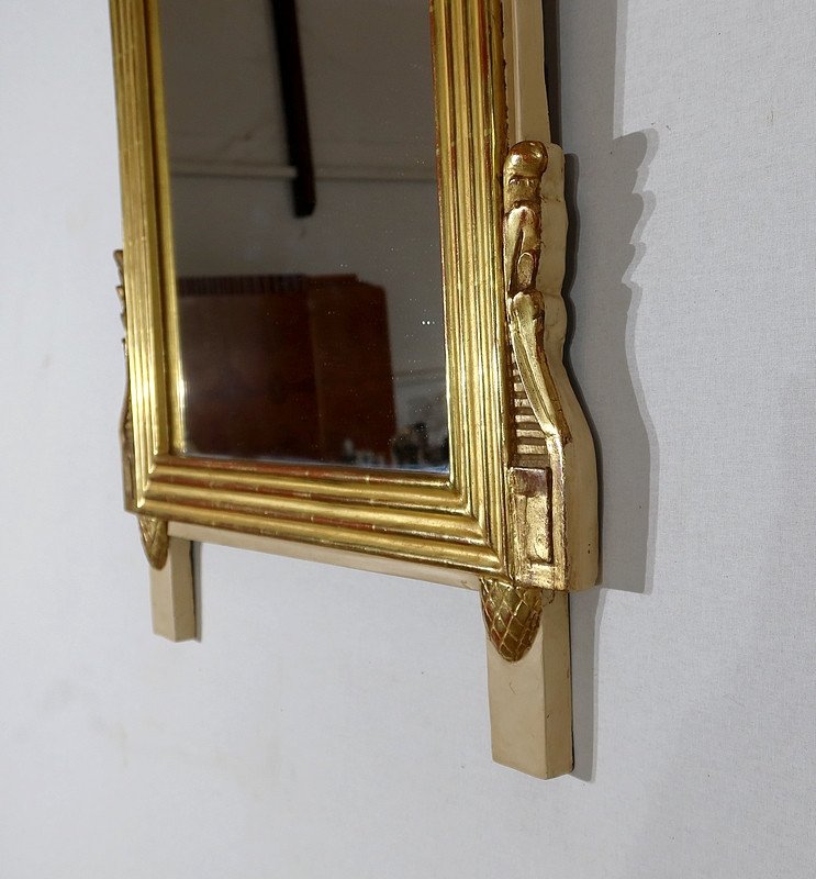 Mirror In Golden Wood With Gold Leaf, Louis XVI Style - 2nd Part Nineteenth-photo-8