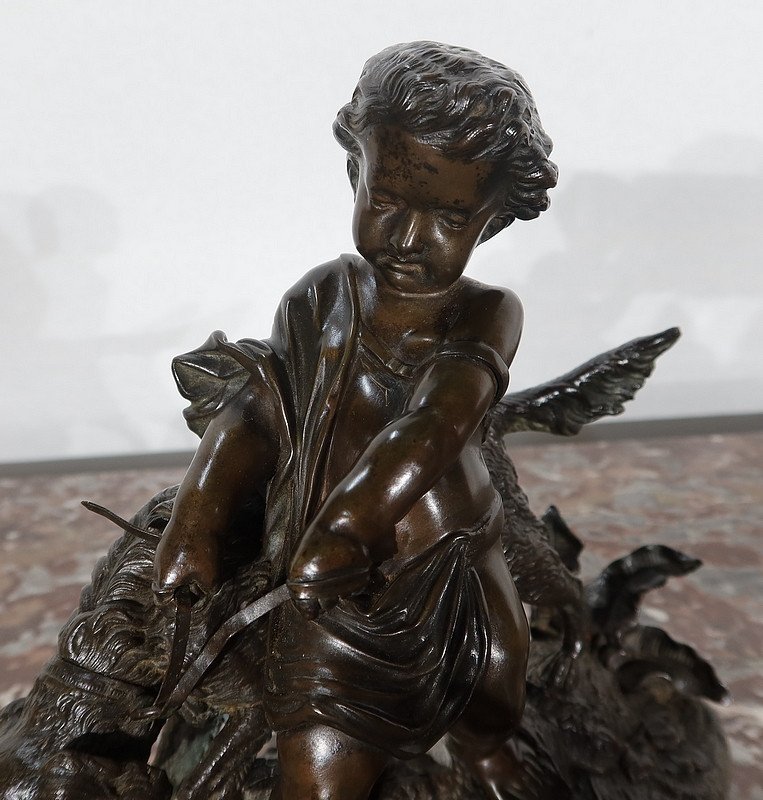 Bronze « L’enfant Et Le Chien », Signé Peiffer – Fin XIXe-photo-6