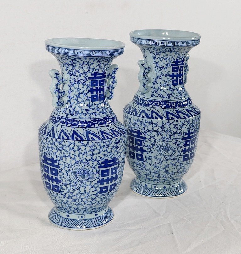 Pair Of Ceramic Vases, China - Late Nineteenth-photo-2