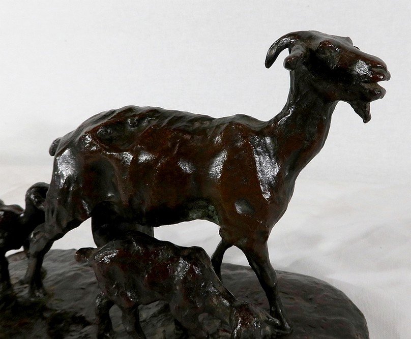 Bronze « Chèvre Et Ses Chevreaux » D’a.bitter – 1ère Partie Du XXe-photo-4