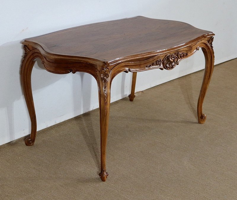 Table De Salon En Noyer Massif, Goût Louis XV – Début XXe-photo-3