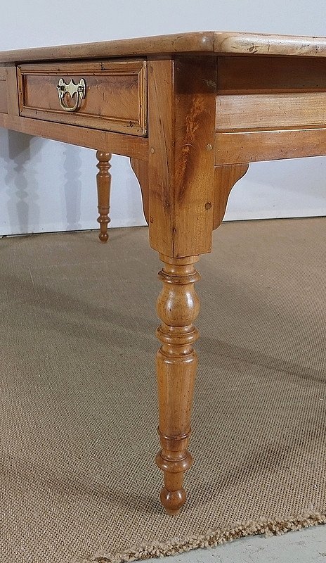 Farmhouse Table In Solid Cherry - 2nd Half Of The Nineteenth-photo-5