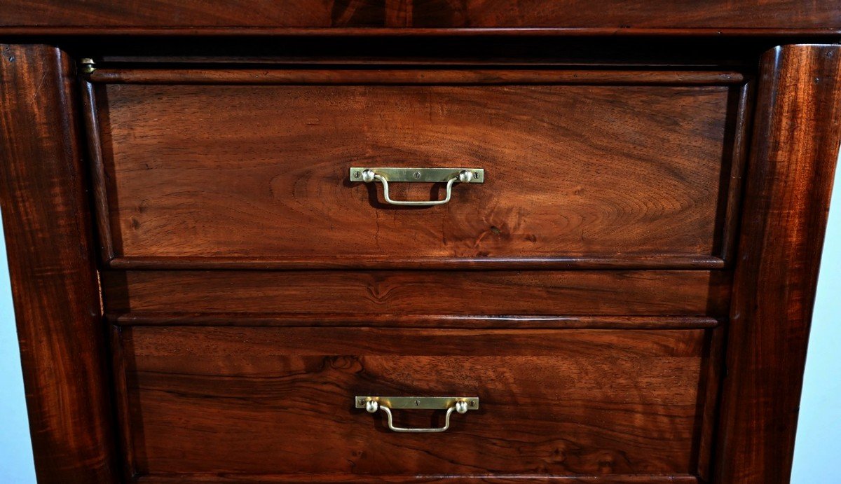 Faux Cardboard Mahogany Desk, Restoration Period - 1st Part Of The Nineteenth-photo-4