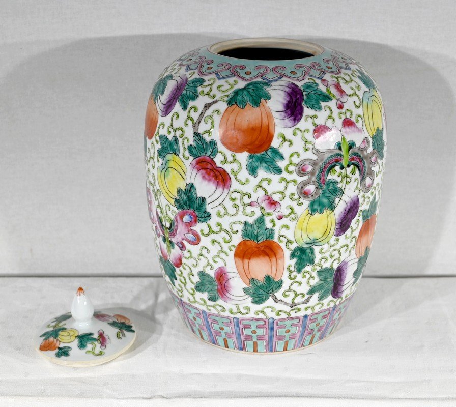 Important Vase à Couvercle En Porcelaine De Chine – Début XXe-photo-4