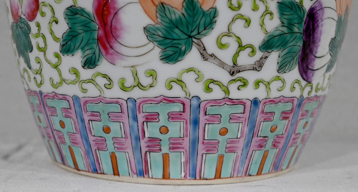 Important Vase à Couvercle En Porcelaine De Chine – Début XXe-photo-4