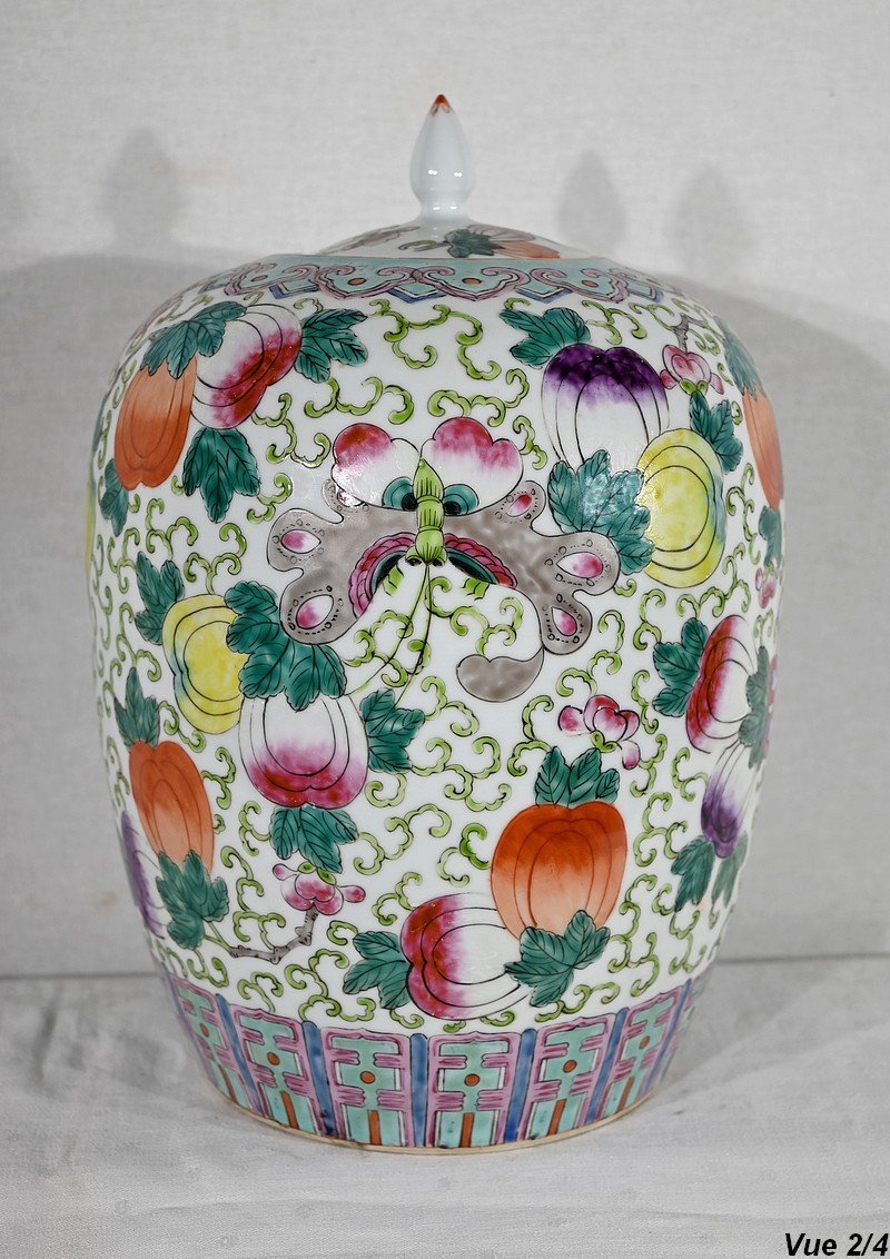 Important Vase à Couvercle En Porcelaine De Chine – Début XXe-photo-5